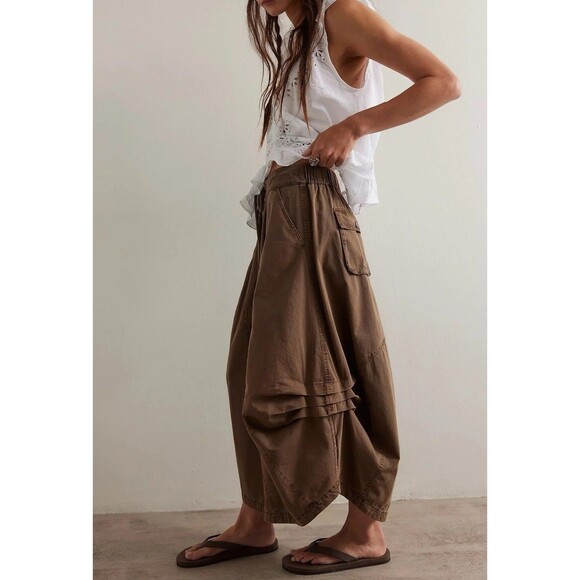 Free People Willow Poplin Maxi Skirt Brown Size Small Boho Festival Bohemian - Picture 4 of 10